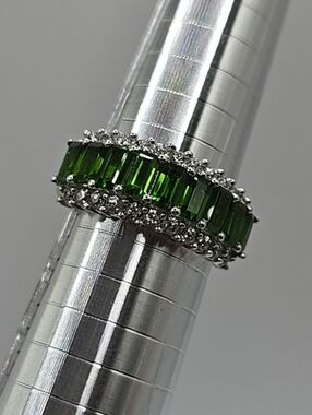 Green Baguette Crystal Eternity Band - Women Jewelry